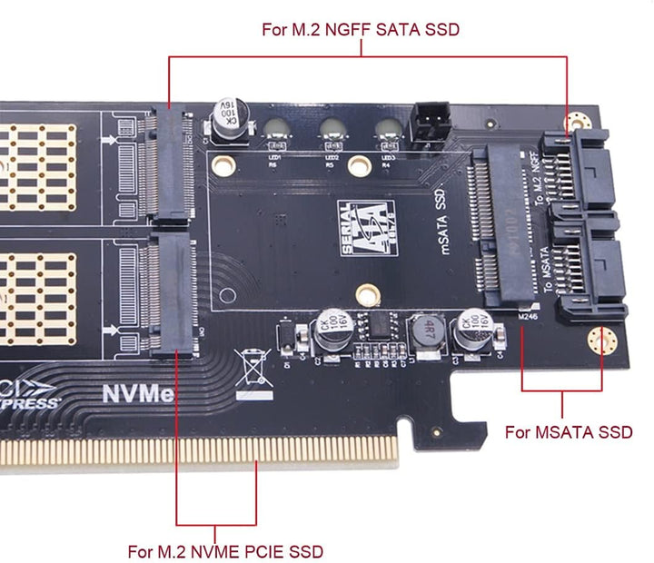 chenyang CY Dual SATA & PCI Express PCI-E 3.0 zu NGFF NVME M.2 MSATA M-Schlüssel B/M-Schlüssel SSD K