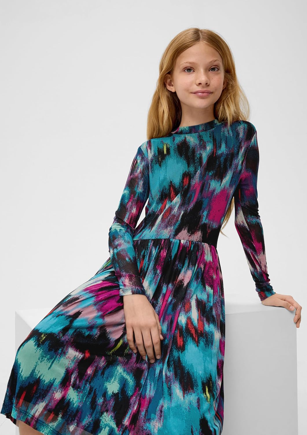 s.Oliver Volantkleid aus Mesh 164 99a1_schwarz, 164 99a1_schwarz