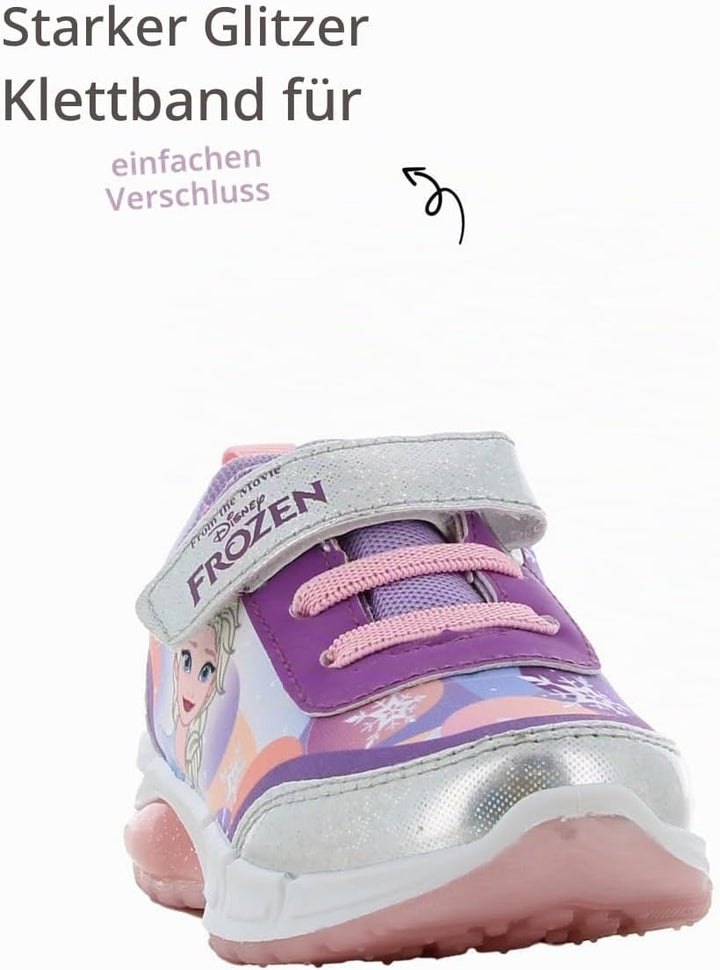 Disney Frozen Schuhe Mädchen 2 bis 8 Jahre, Kinderschuhe mit Anna und ELSA Motiv, Leuchtschuhe Kinde