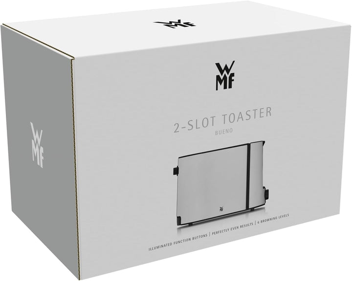 WMF Bueno Pro Toaster Edelstahl, Doppelschlitz Toaster mit Brötchenaufsatz, 2 Scheiben, 6 Bräunungss