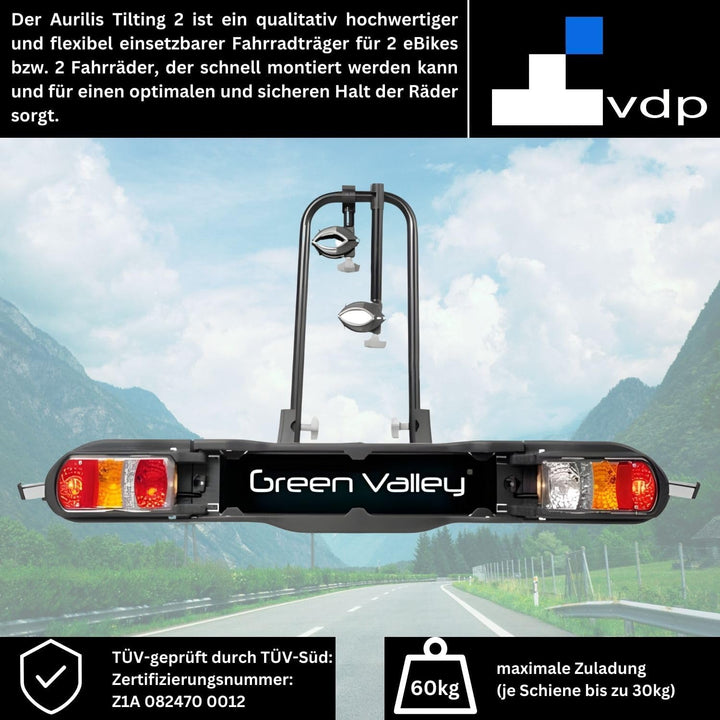 VDP eBike Fahrradträger für Anhängerkupplung Fahrrad Heckträger Radträger - Tilting 2 - Fahrradträge