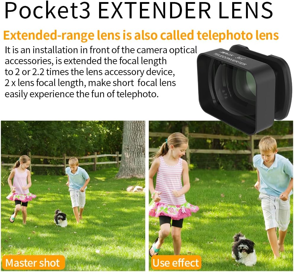2X Vergrösserungs -Teleobjektiv für Tasche 3 Kamera, 2X Zoomobjektiv, Fernfotografie, HD -Beschichtu