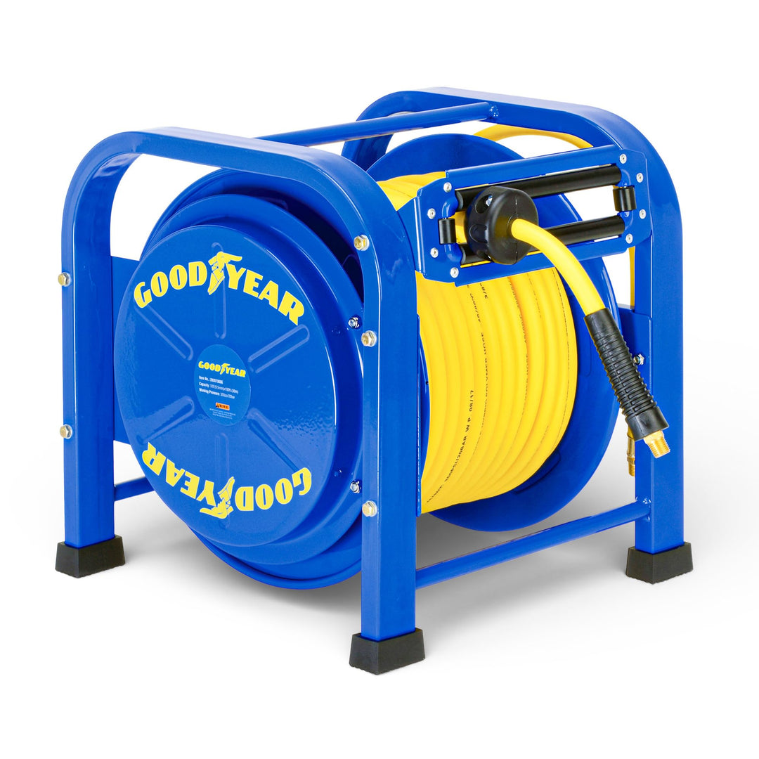 Goodyear Schlauchtrommel Pro Heavy Duty Federstahl Einziehbare Luftschlauchtrommel 30m (3/8 in. x 10