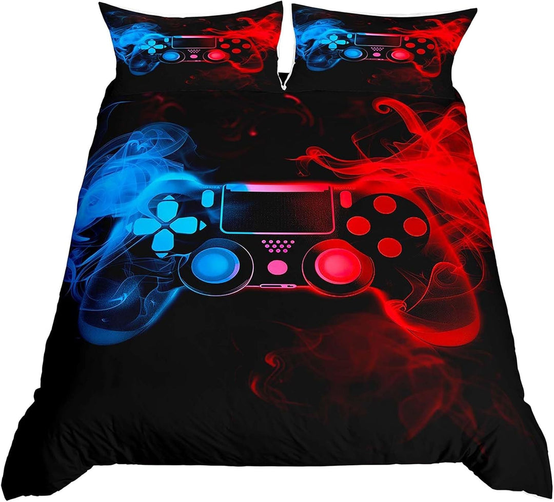 Teens Spieler Bettbezug 155X220,Jungen Spiel Joysticks Reversibel Bettwäsche-Set,Kinderspielkonsolen