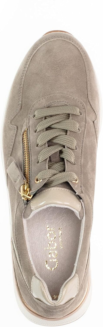 Gabor Damen Low-Top Sneaker,Halbschuhe,Wechselfussbett,Komfortable Mehrweite (H) 35.5 EU Grün Schilf