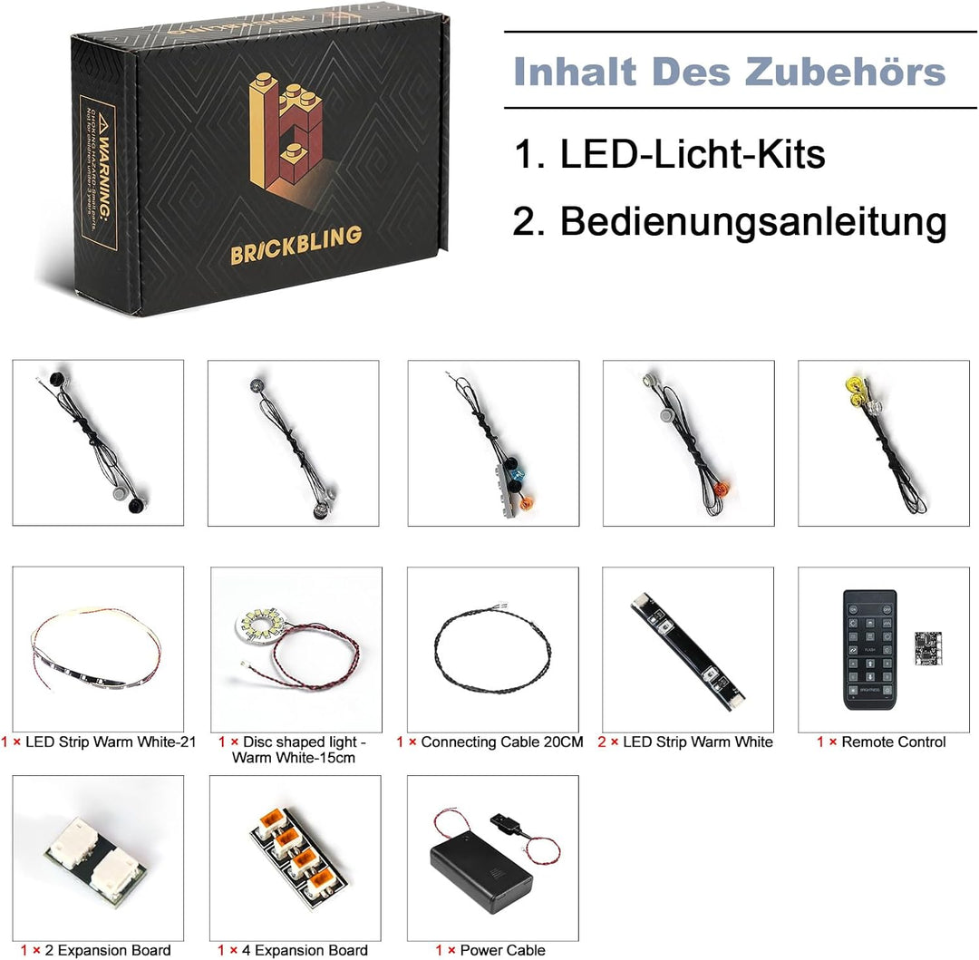 Fernbedienung Licht-Kit Kompatibel mit Lego 76453 Malfoy Manor (Kein Modell), Led Beleuchtungs Set C