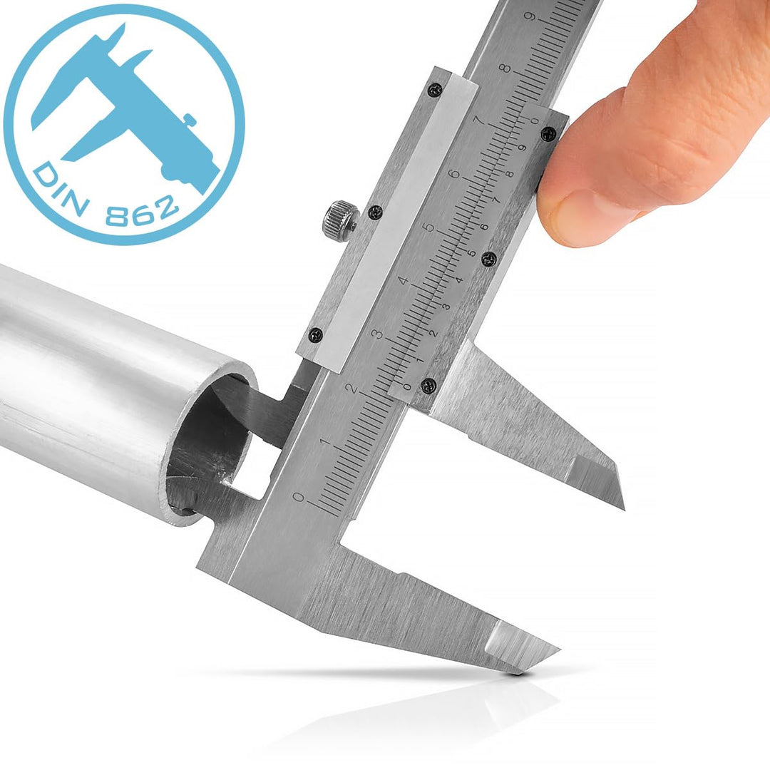 STAHLWERK Messschieber 0-150 mm DIN 862 Schieblehre/Messlehre aus gehärtetem Carbon-Stahl für Aussen