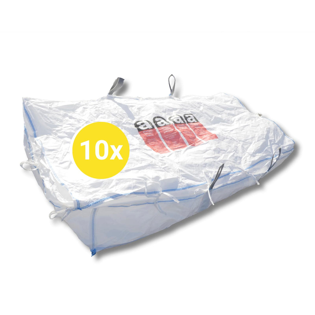 dm-folien Plattensack Asbest 260x125x30cm I 10 Stück I SWL 1.500 kg I Asbest Sack mit 4 Hebenschlauf