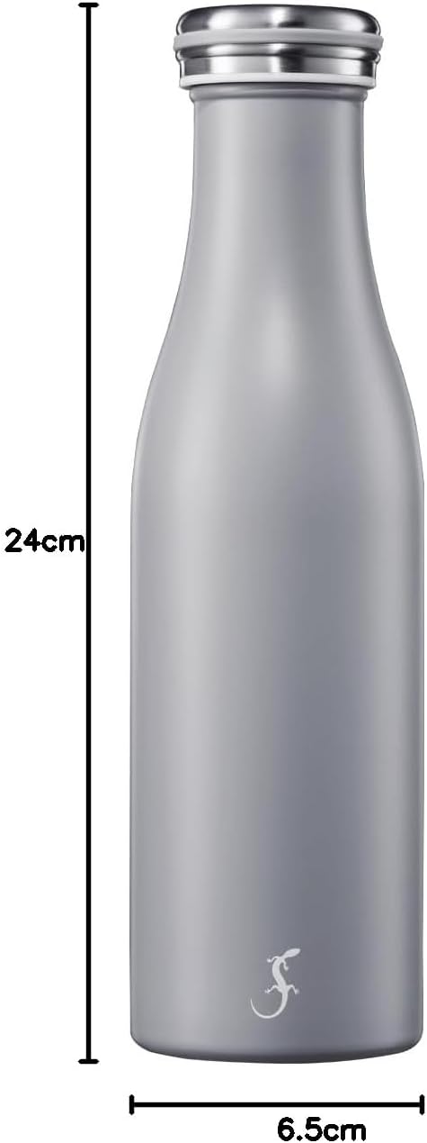 LURCH Edelstahl-Isolierflasche 0,5 l in Jura grey - Perfekt für jede Aktivität, Jura Grey
