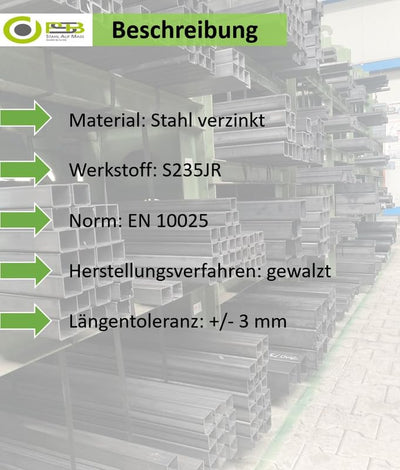 Verzinkt Flachstahl Bandstahl Flachprofil feuerverzinkt von 20x5-100x5mm EN10058/EN10025 (60x5mm - 1