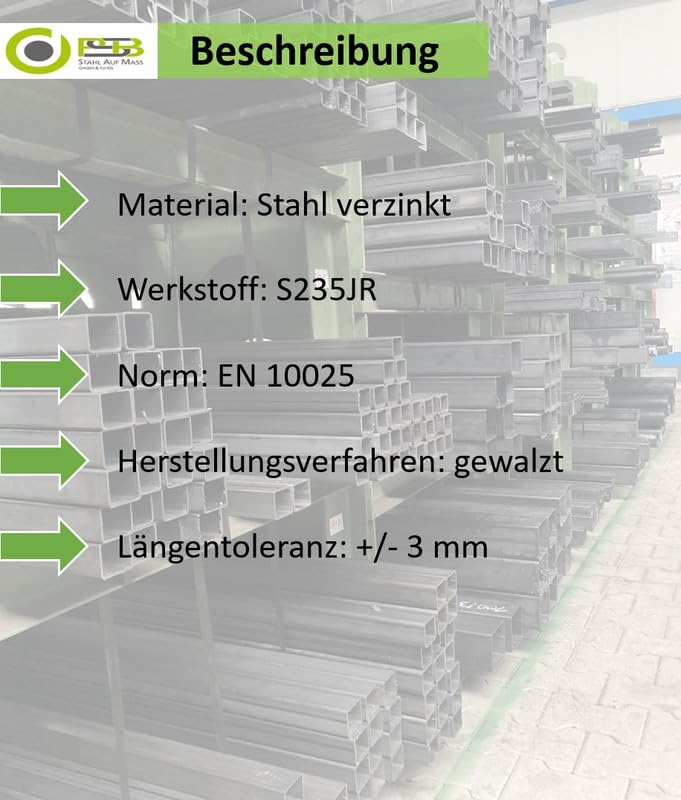 Verzinkt Flachstahl Bandstahl Flachprofil feuerverzinkt von 20x5-100x5mm EN10058/EN10025 (60x5mm - 1