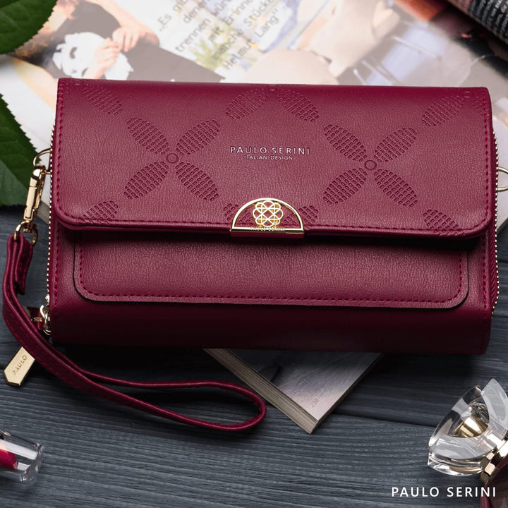 PAULO SERINI® Umhängetasche Damen | Handytasche zum Umhängen aus 100% veganem Leder | Handtasche Dam