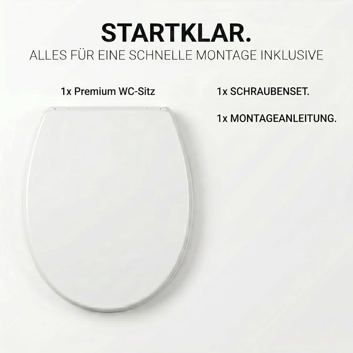 ONBEST WC-Sitz mit Absenkautomatik - D-Form Klodeckel aus weissem Duroplast - Abnehmbare Klobrille m