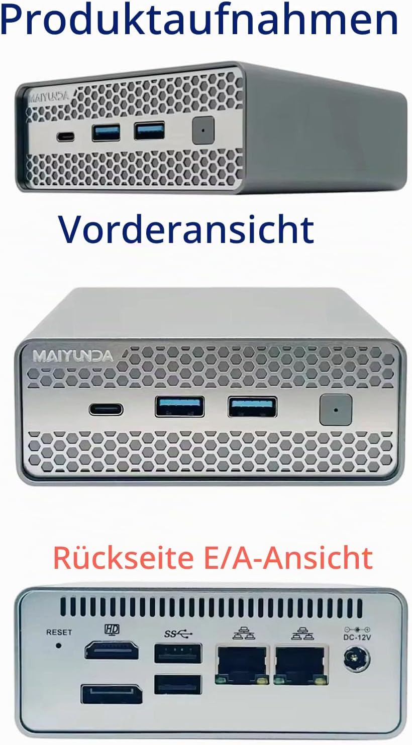 Desktop-NAS Mini-PC (M1S N150), 2X i226-V 2,5G, Unterstützung für 4X M.2 NVMe und DDR5, 34 TB NAS (N