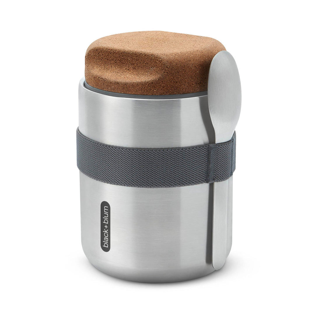 BLACK + BLUM Edelstahl Thermo Topf 550ml | Thermobehälter für Essen | 6h warm & 8h kalt | Auslaufsic