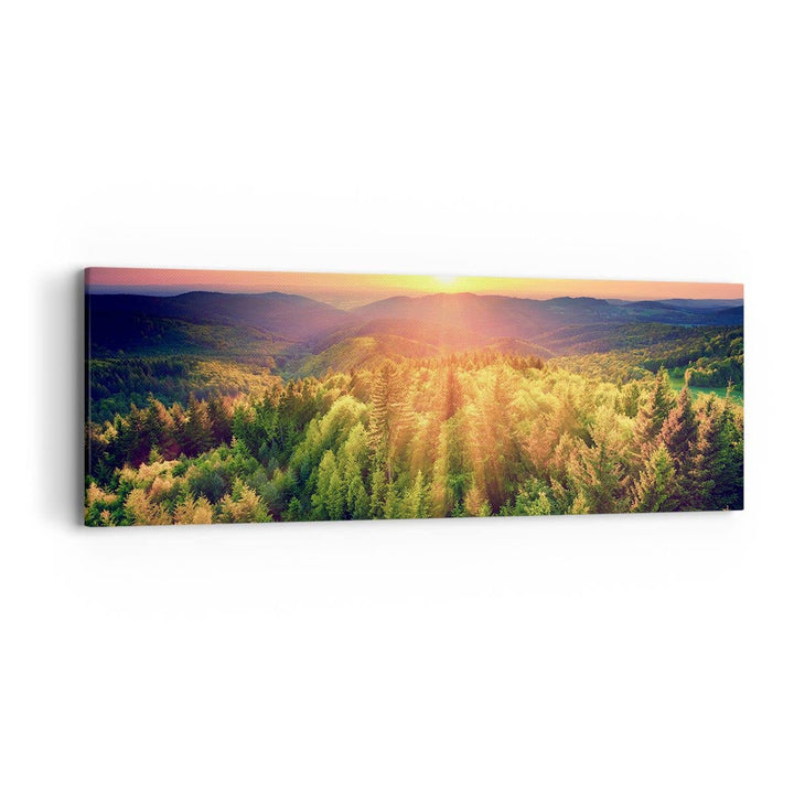 Panorama Bilder auf Leinwand Berge Natur Leinwandbild mit Rahmen 90x30cm Wandbilder Dekoration Wohnz