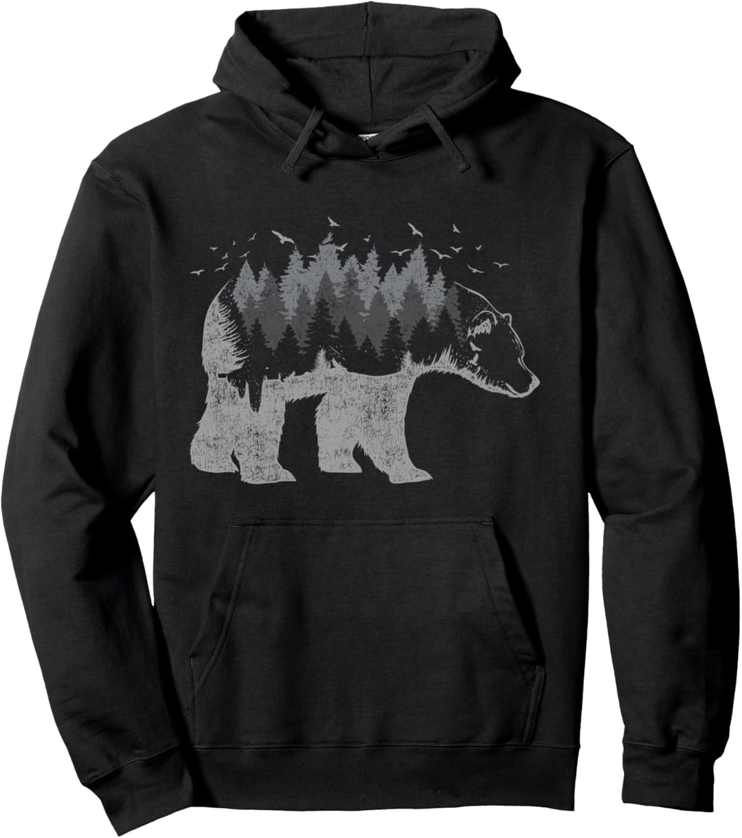 Vogelschwarm Braunbär Natur Grizzlybär Wald Tier Bär Pullover Hoodie