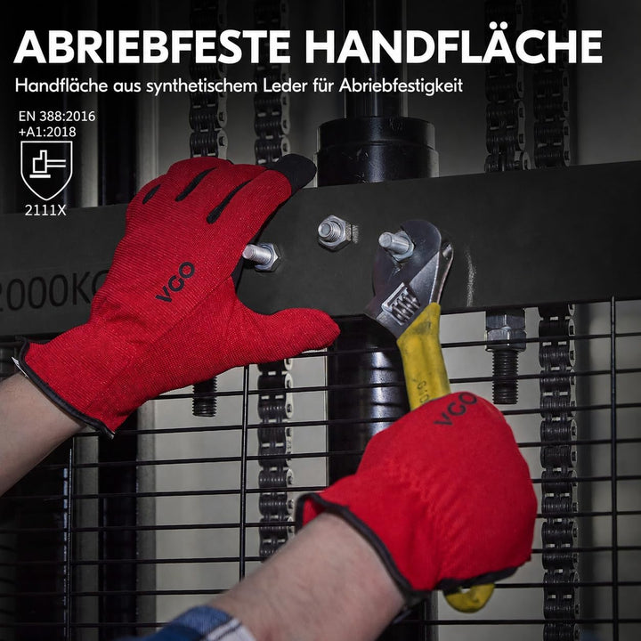 Vgo... 5 Paare Multifunktionale Arbeitshandschuh,Sicherheitshandschuhe,Bauarbeitshandschuhe, Gartenh