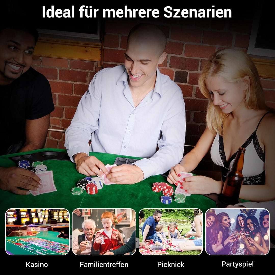 COSTWAY Pokerset mit 500 Laser-Chips | Pokerkoffer Alu | Pokerchips | Poker Komplett Set | Pokerkoff
