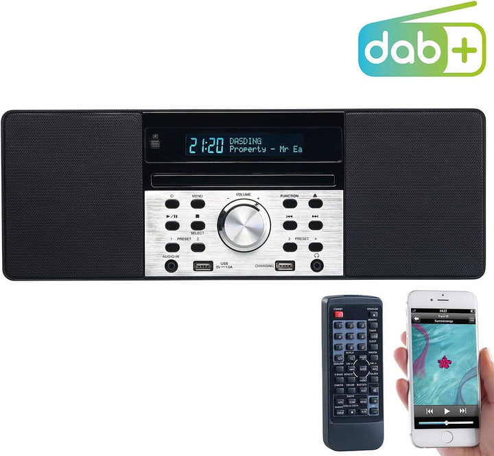 VR-Radio Radio CD: Digitalradio mit DAB+, FM, Bluetooth, CD, Audio-Player, USB-Port, 60 W (DAB Radio