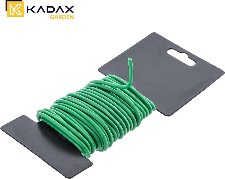 KADAX 10 x Gartendraht 3mm x 8m, grüner Bindedraht zum Befestigen von Pflanzen, Pflanzendraht gummie