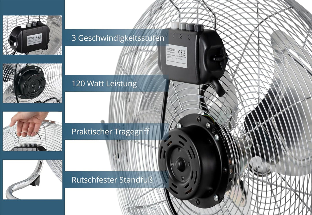 Stagecaptain FV-200 MkII 20" Bodenventilator 6x Set - 20" (51 cm) grosse Windmaschine - 3 Gebläsestu