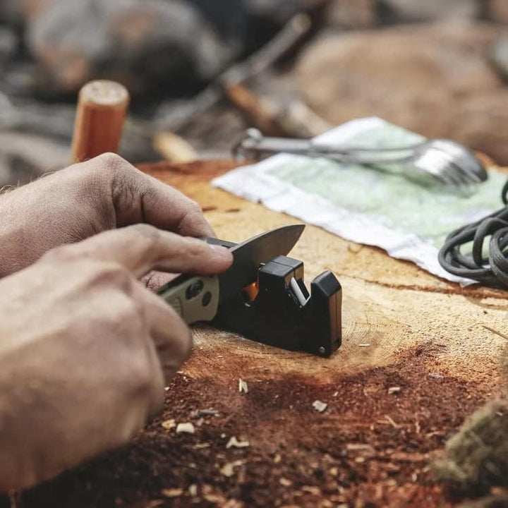 WORK SHARP® Pivot Plus Knife Sharpener - kleiner Outdoor V Messer-Schärfer für Taschen-Messer - 3 in