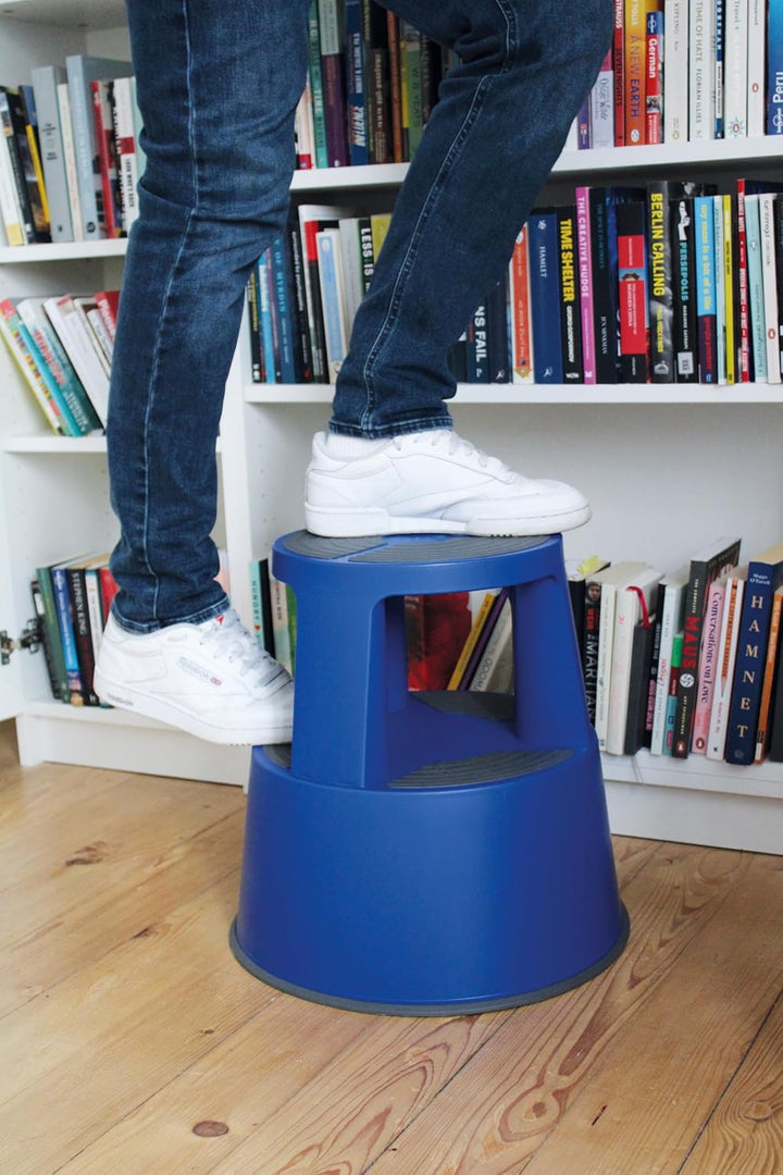 WEDO Rollhocker Super Step – robuster Tritthocker aus bruchfestem Kunststoff, TÜV/GS-geprüft nach EU