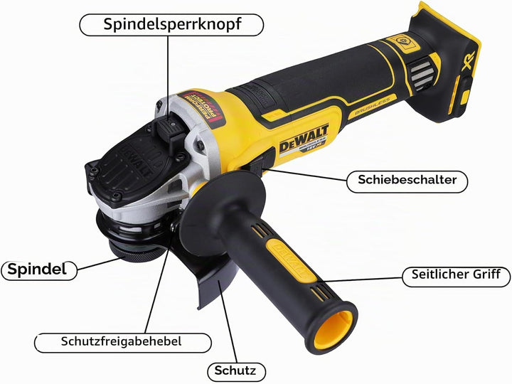 Dewalt Winkelschleifer, DCG405N, 18 V, XR, Bürstenlos, 125 mm (nur Korpus) Abgewinkelt, Abgewinkelt