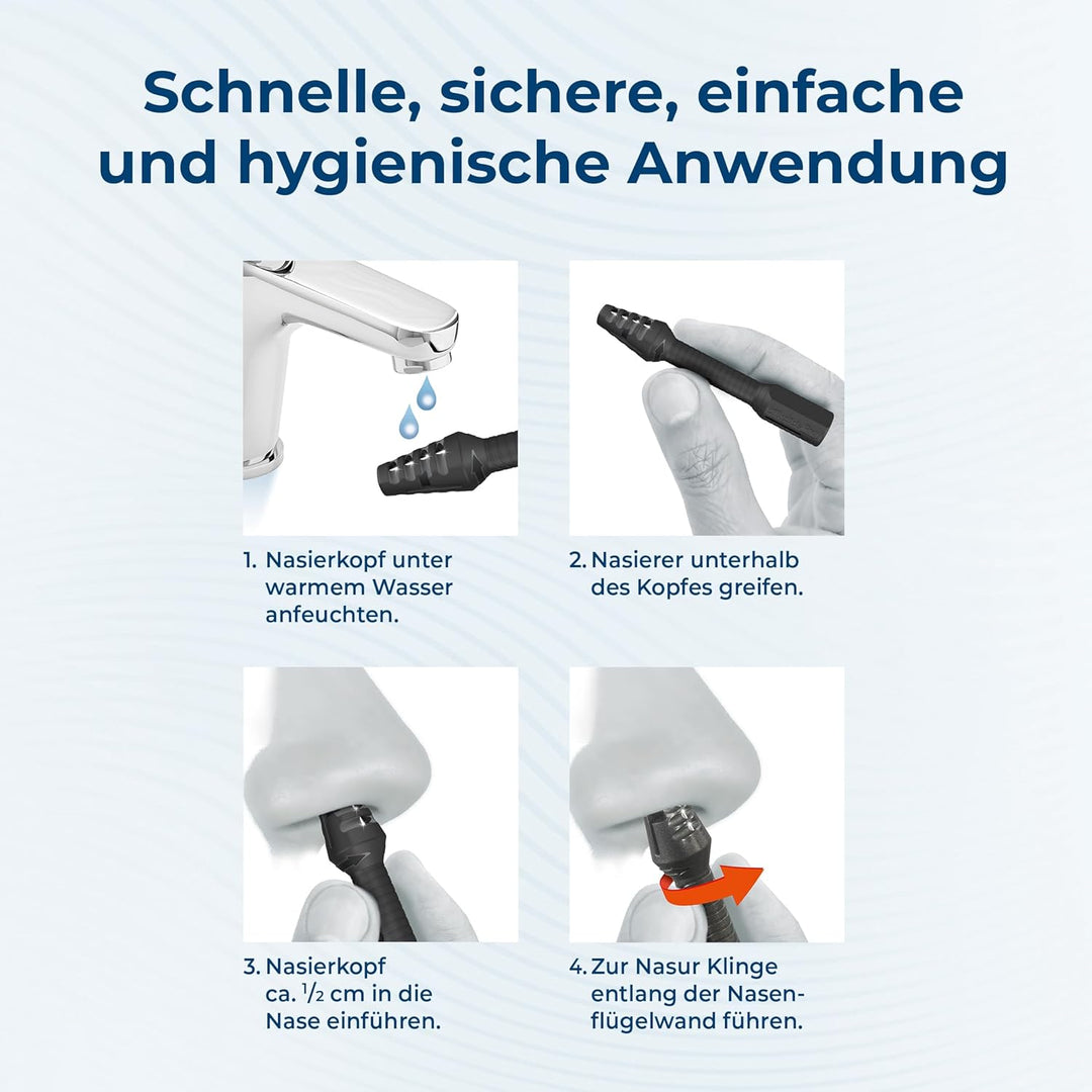 SilkslidePro Nasierer 2er Set - Nasenhaartrimmer Herren - Nasenhaarentferner - Hochpräzise Klingen a