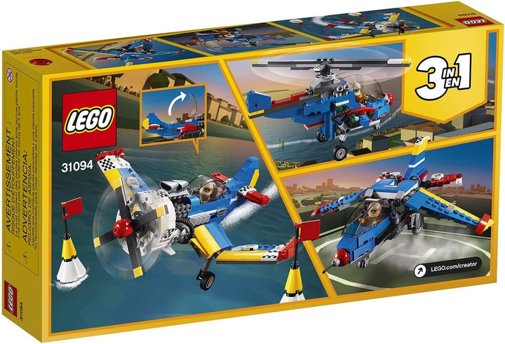 LEGO 31094 Creator Rennflugzeug, Hubschrauber oder Düsenjäger, 3-in-1 Bauset, Flugzeugsspielset mit