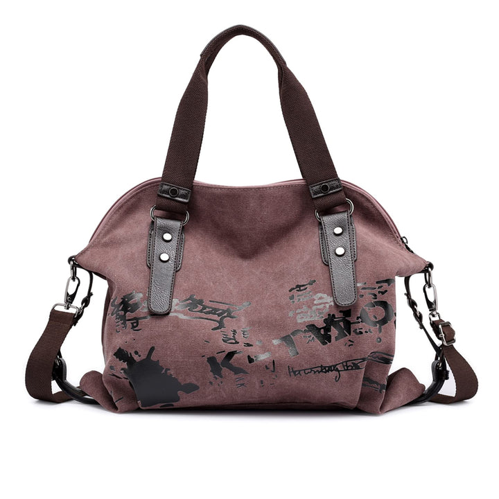 PORRASSO Casual Schultertasche Damen Umhängetasche Grosse Handtasche Frauen Segeltuch Henkeltasche H