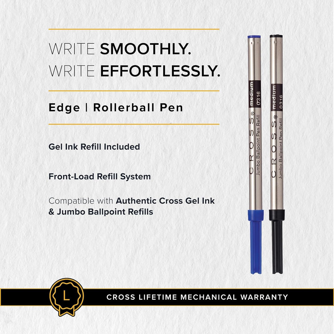 Cross Edge Rollerball (Strichstärke M, Schreibfarbe: schwarz, nachfüllbar, inkl. Premium Geschenkbox