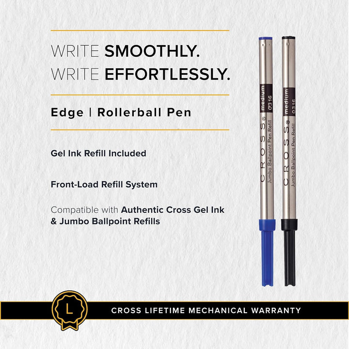 Cross Edge Rollerball (Strichstärke M, Schreibfarbe: schwarz, nachfüllbar, inkl. Premium Geschenkbox
