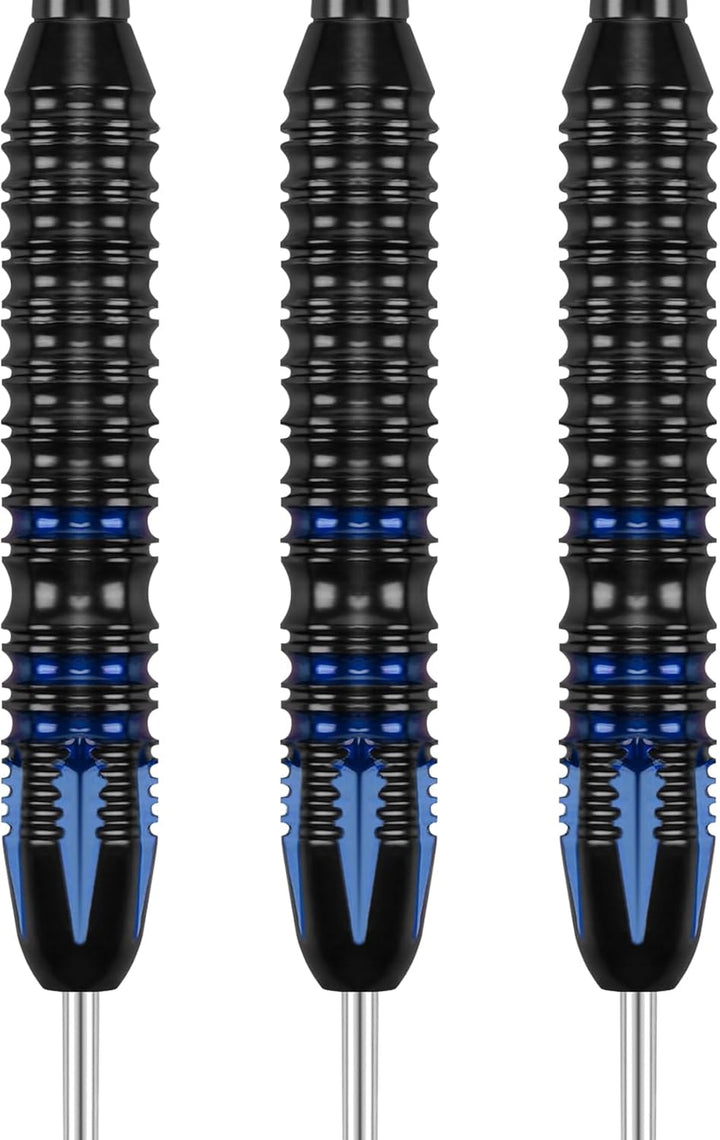 Grebarley Dartpfeile mit Metallspitze,12 Stück Profi Steeldarts 18 Aluminium Schaft mit 9 Flights 20