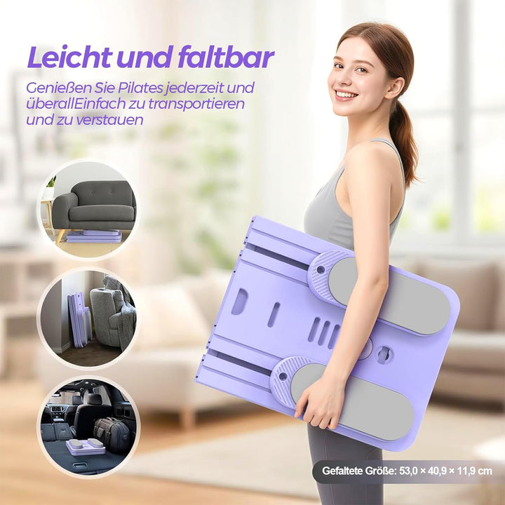 Pilates Board 2026 Upgraded, Multifunktionales Pilates Reformer Set für Zuhause, Faltbare Pilates Re