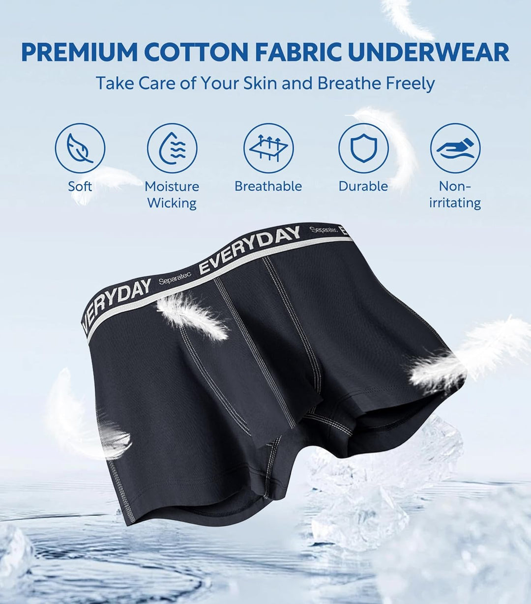Separatec Herren Boxershorts 7er Pack Doppelbeutel Dual Pouch, Baumwolle Unterhosen Männer, Stretcke