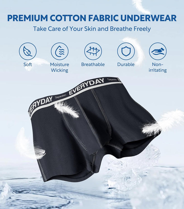 Separatec Herren Boxershorts 7er Pack Doppelbeutel Dual Pouch, Baumwolle Unterhosen Männer, Stretcke