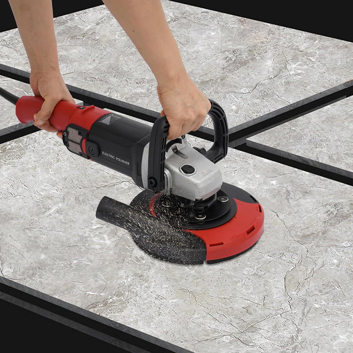 Betonschleifer 180mm mit Absaugung und 1580W Motor für Beton Stein | Staubfreie Schleifmaschine mit