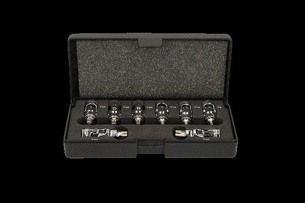 KS Tools 917.1490 1/4" CHROMEplus Bit-Stecknuss-Satz mit Gelenk TX, 8-tlg. T8-T40