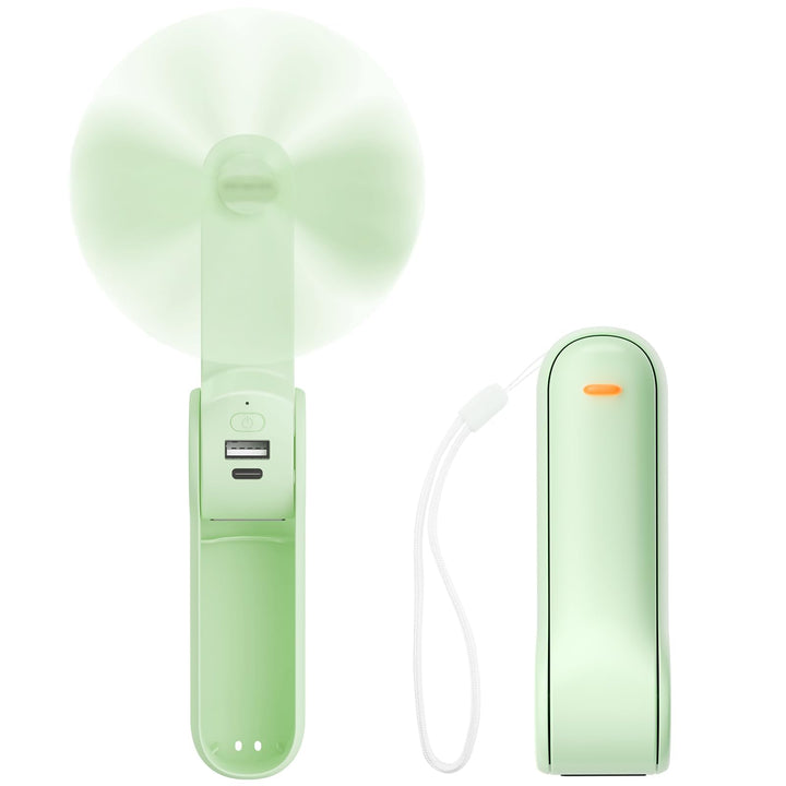 JATEKA Handventilator, Mini Ventilator mit 2500 mAh Powerbank USB Akku Aufladbar, Batteriebetrieben
