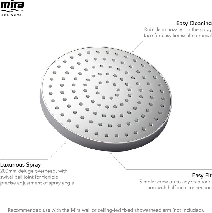 Mira 1.1799.001 Beat 200 mm Deluge Overhead chrom – (1) 200 mm Chrome, 200 mm Chrome