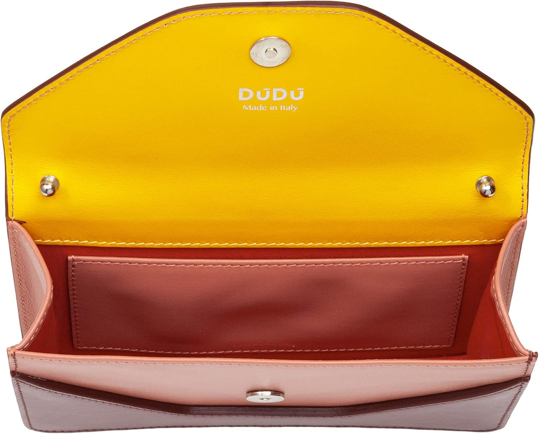 DUDU Kleine Damen-Umhängetasche Made in Italy aus echtem Leder, umwandelbar in Gürteltasche, Mini-Um