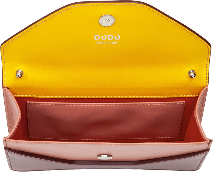 DUDU Kleine Damen-Umhängetasche Made in Italy aus echtem Leder, umwandelbar in Gürteltasche, Mini-Um