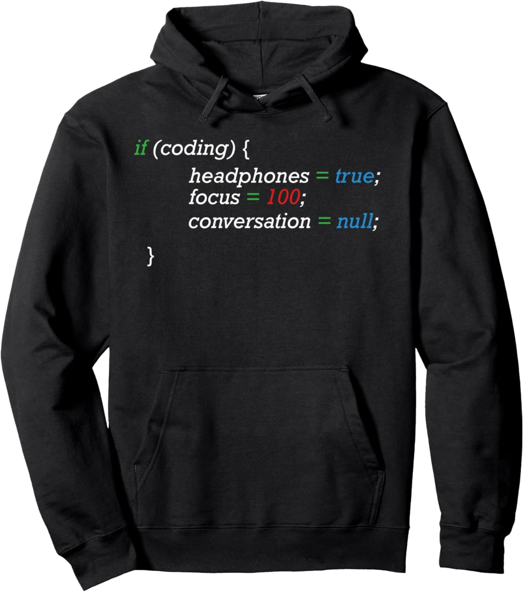 If Coding Headphones Focus Programmierer IT Nerd Techniker Pullover Hoodie