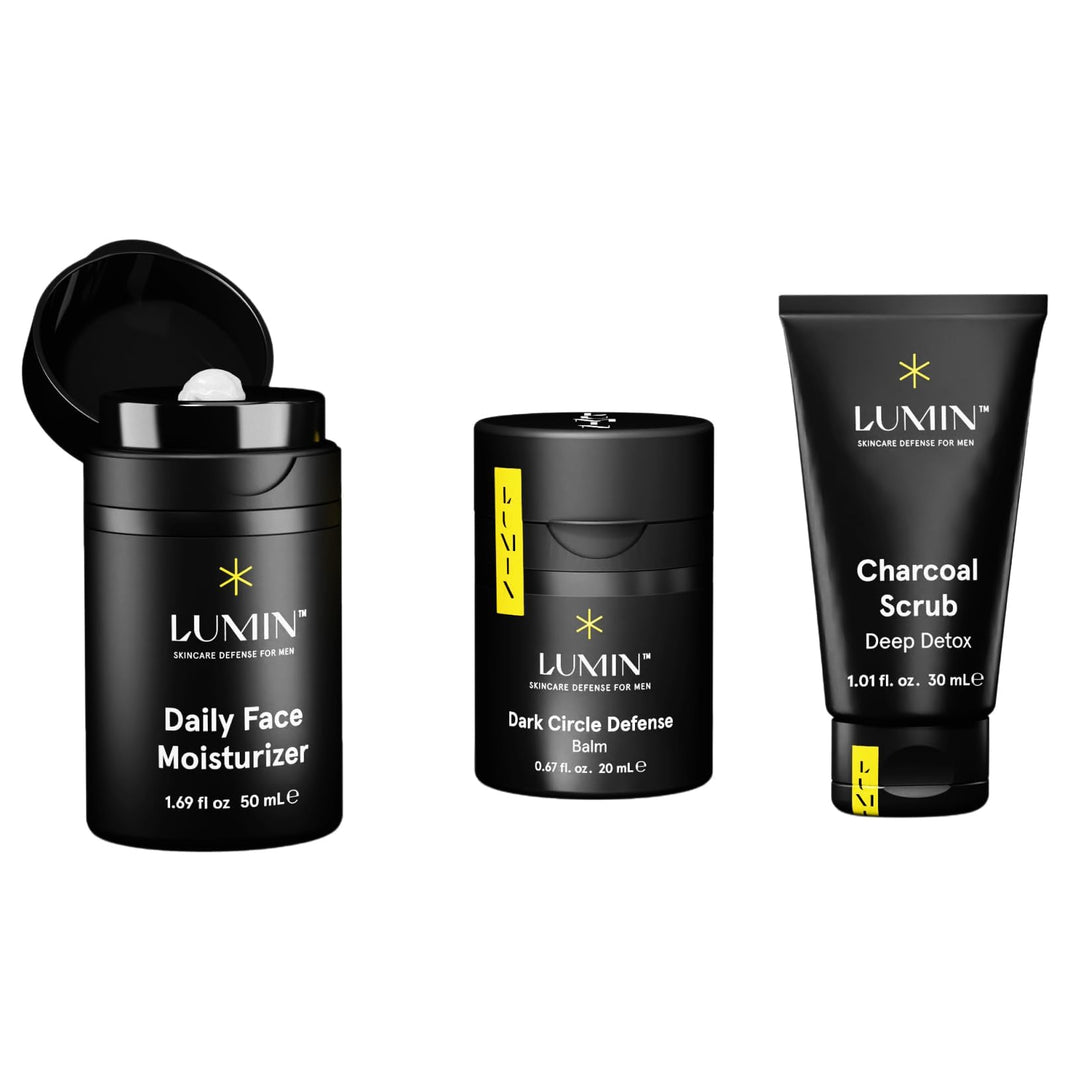 Lumin Korrektur-Trio-Set – Hautpflege-Set für Männer – Augenserum zum Schutz vor dunklen Augenringen