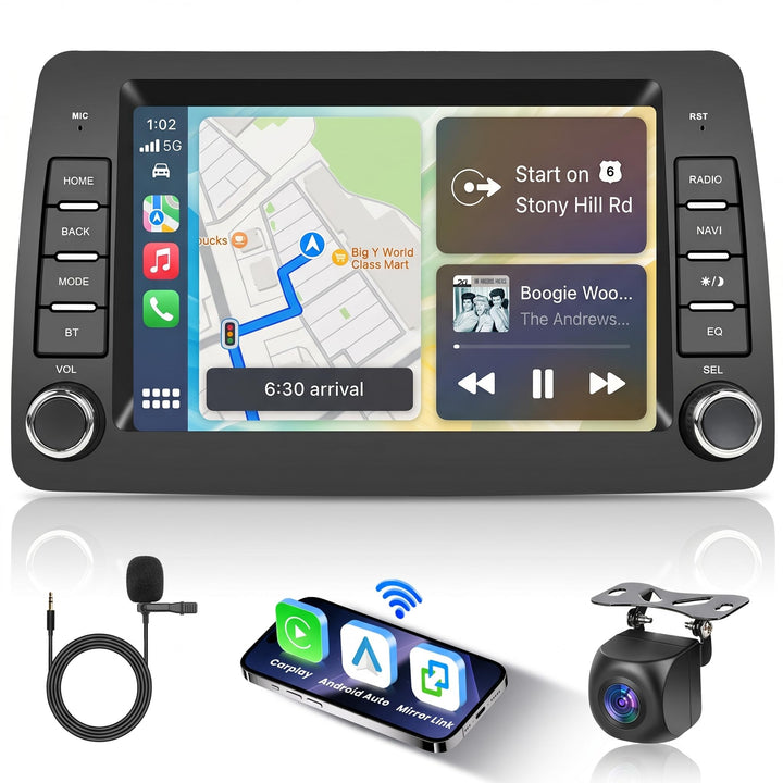 2GB+64GB Autoradio für FIAT Panda 2002-2012 Radio mit Wireless Carplay/Android Auto, 7" Bildschirm C