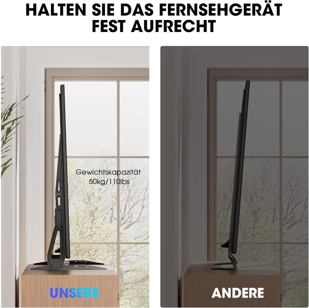 FITUEYES Universal TV Standfüsse Fernseher TV Beine für 32 bis 55 Zoll LCD LED Flach&amp;Curved TV Füsse