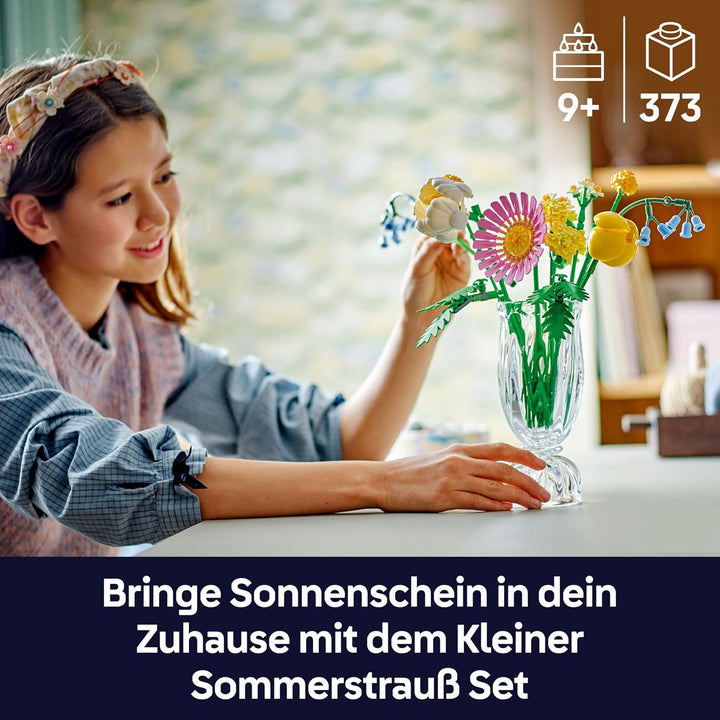 LEGO Botanicals Kleiner Sommerstrauss - Kunstblumen Set mit Glockenblumen, Gänseblümchen, Tulpen & m