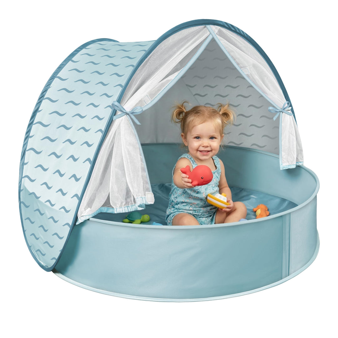 Strandmuschel Baby mit UV-Schutz UPF 50+, Pop-Up Strandzelt für Kinder & Babys, Automatischer Aufbau